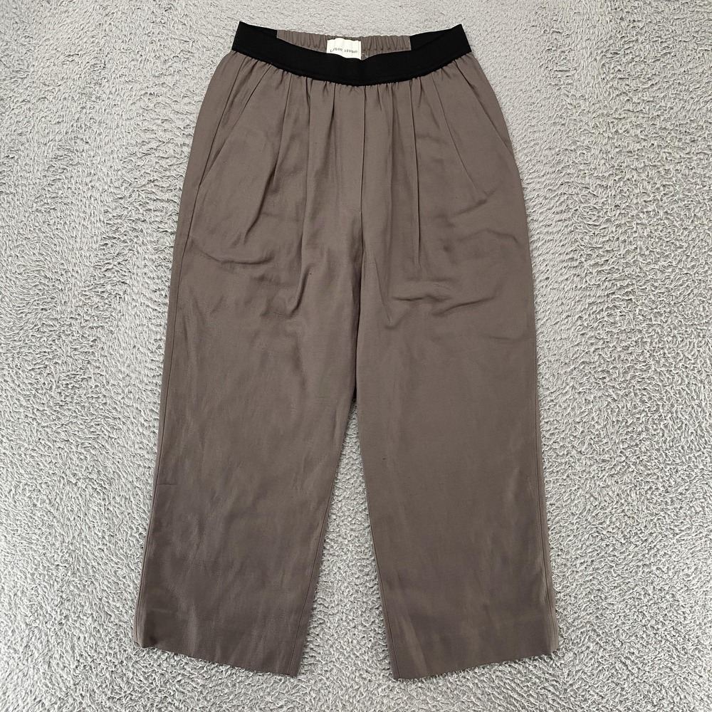 Loulou Studio Takaroa Pants Womens 34 / 2 Linen Wide Leg Cropped Elastic Waist